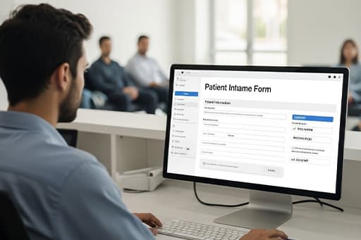 Digital patient intake forms and online check-in