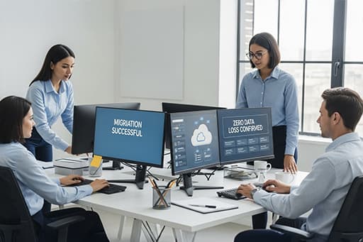 Migration overview showing legacy systems transitioning to a modern platform